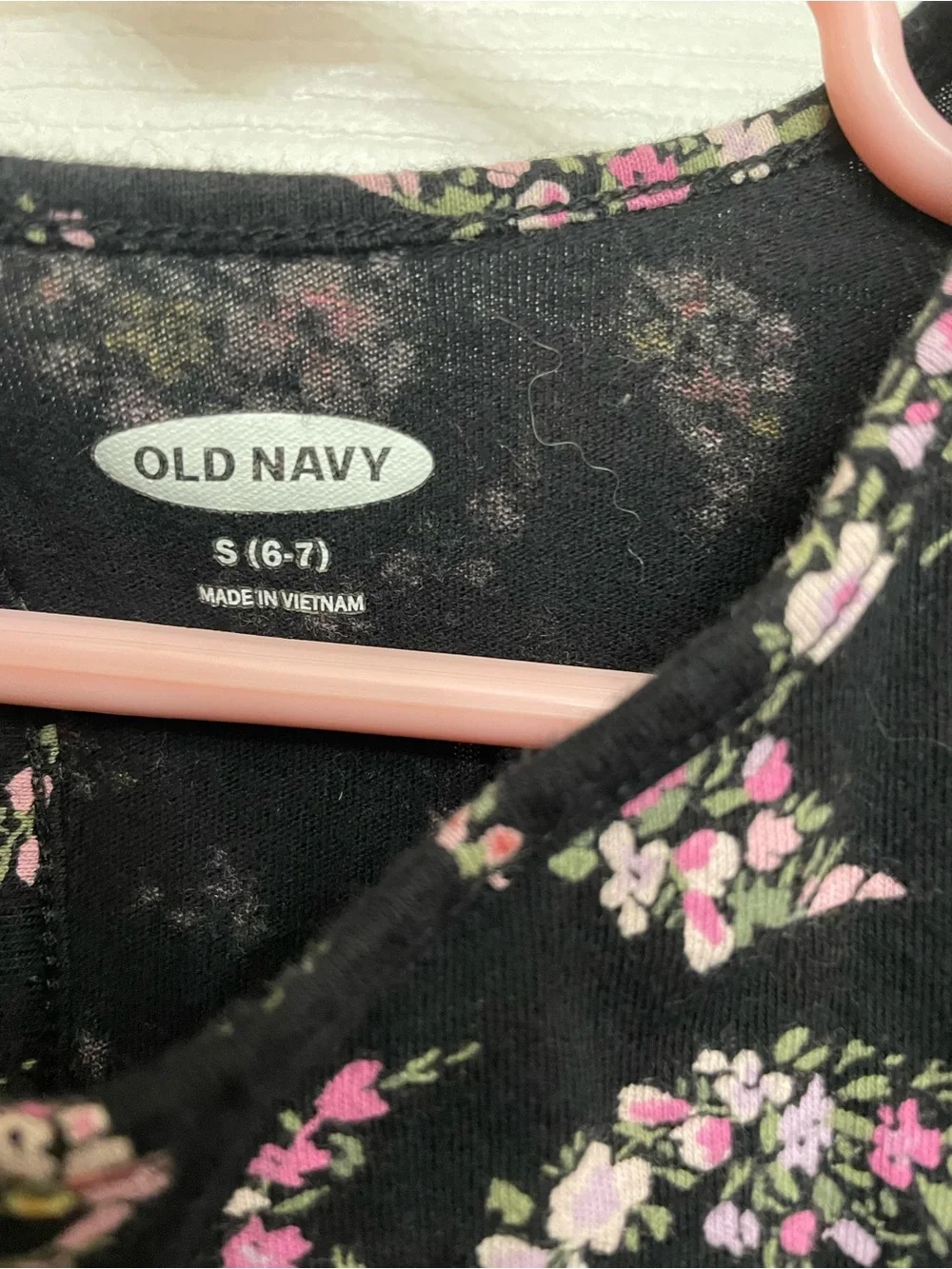 Black Floral Fit-and-Flare Dress with Pink & Yellow Paisley Blossoms
